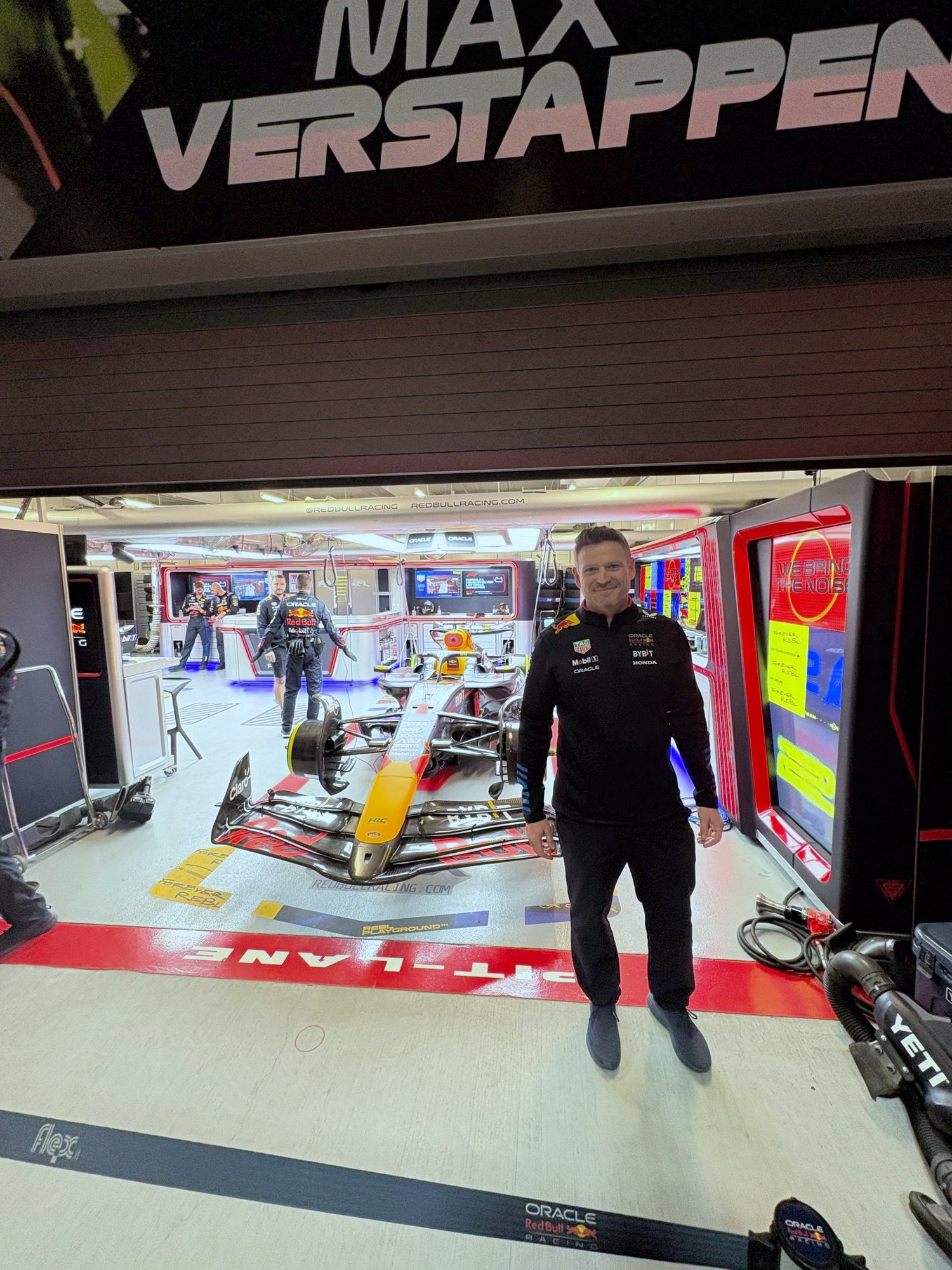 Alex Waters in the Oracle Red Bull Racing garage